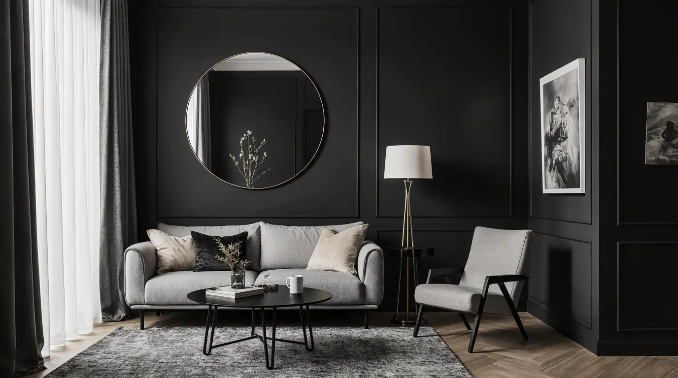 living room moody interior design