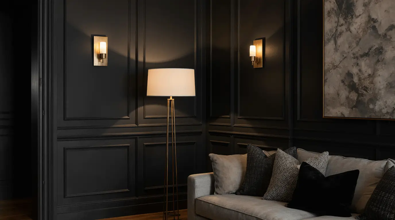 living room moody interior design