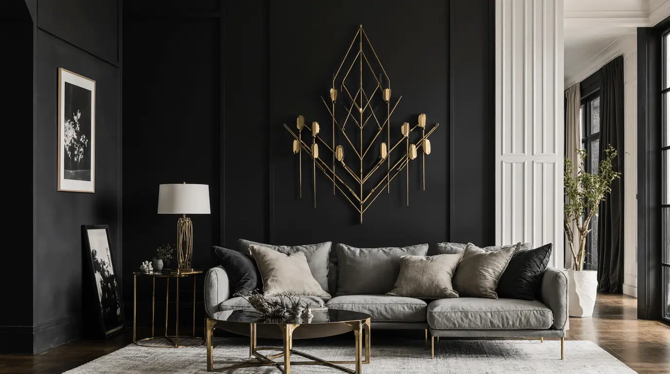 living room moody interior design