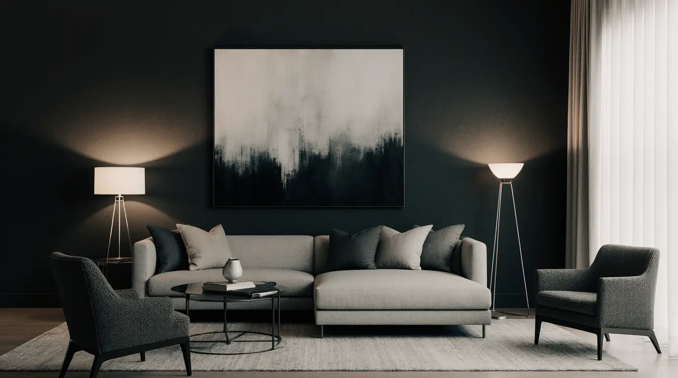 living room moody interior design