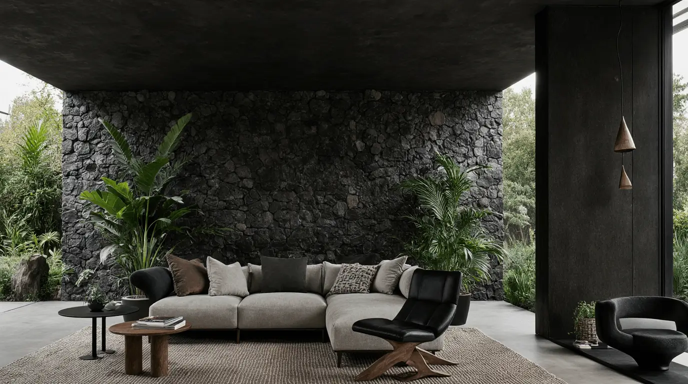 living room moody interior design