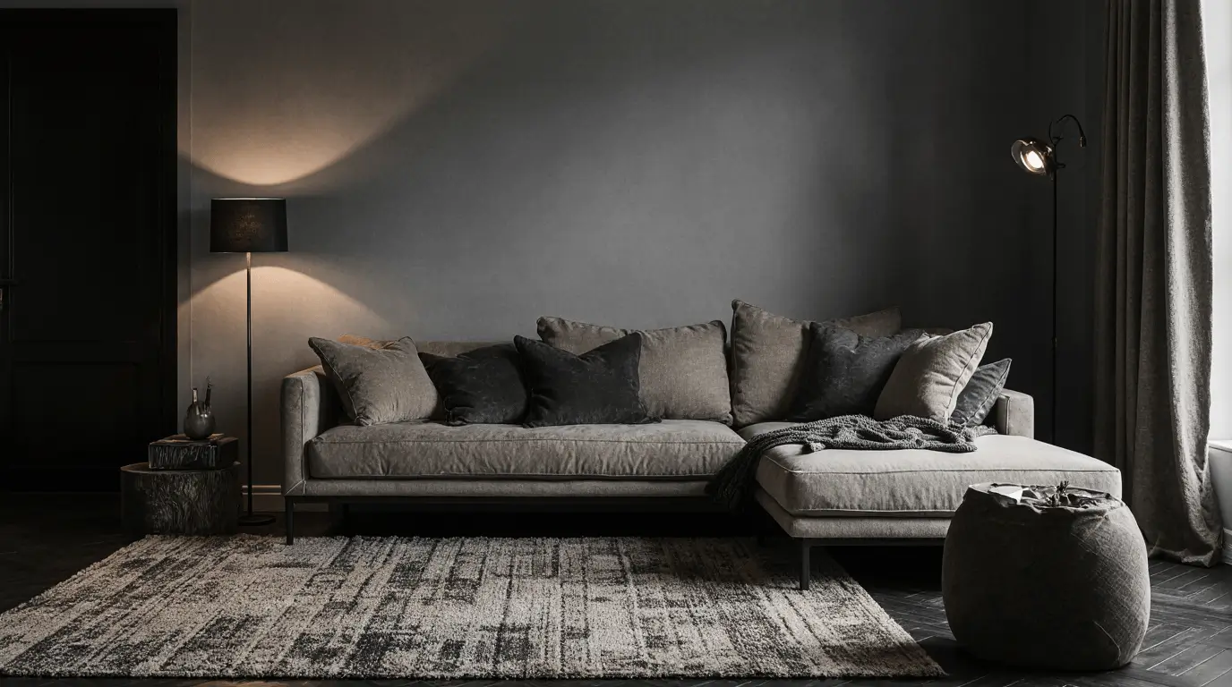 living room moody interior design
