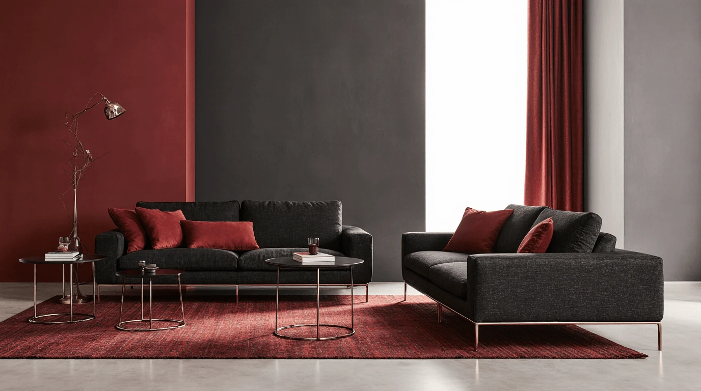 red and black interior design