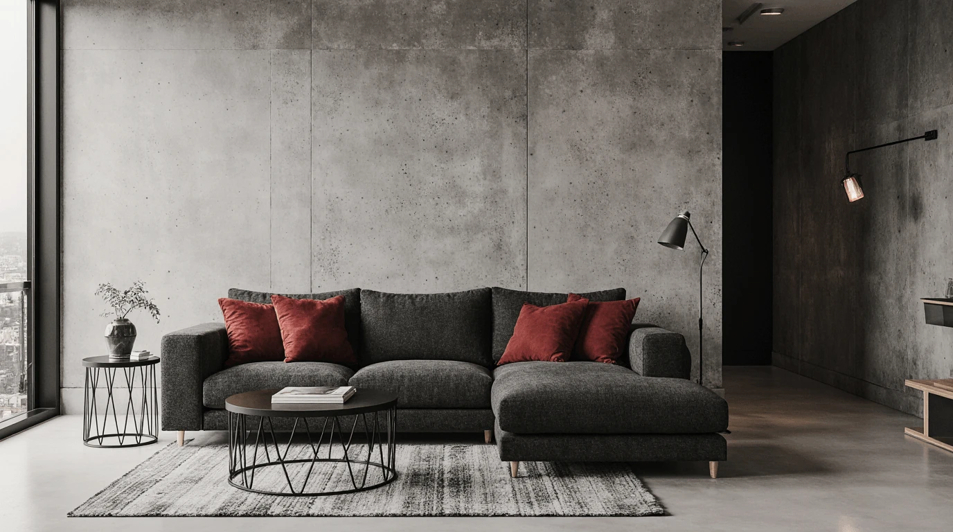 red and black interior design