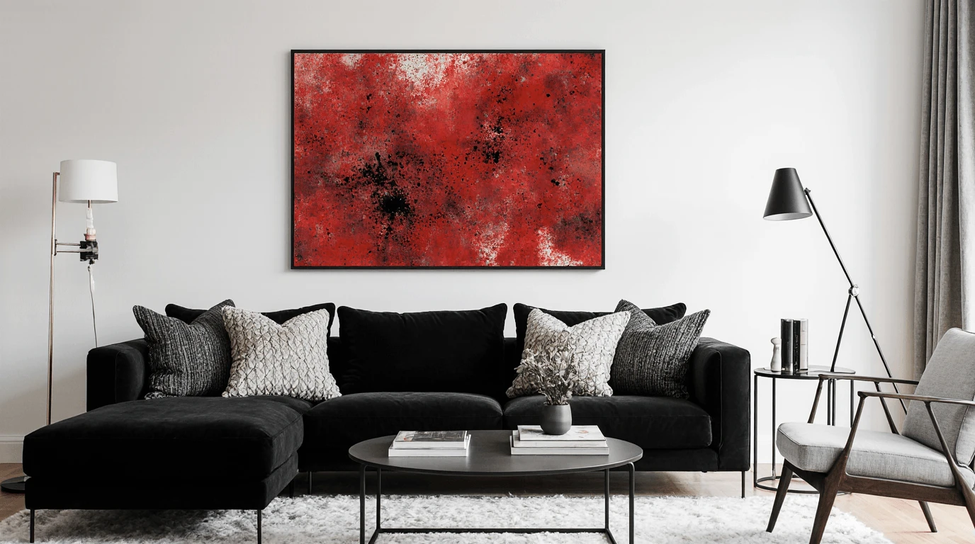 red and black interior design