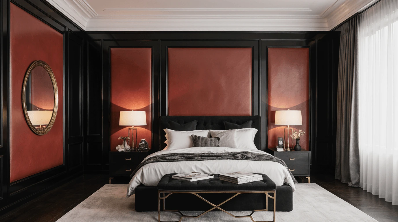red and black interior design