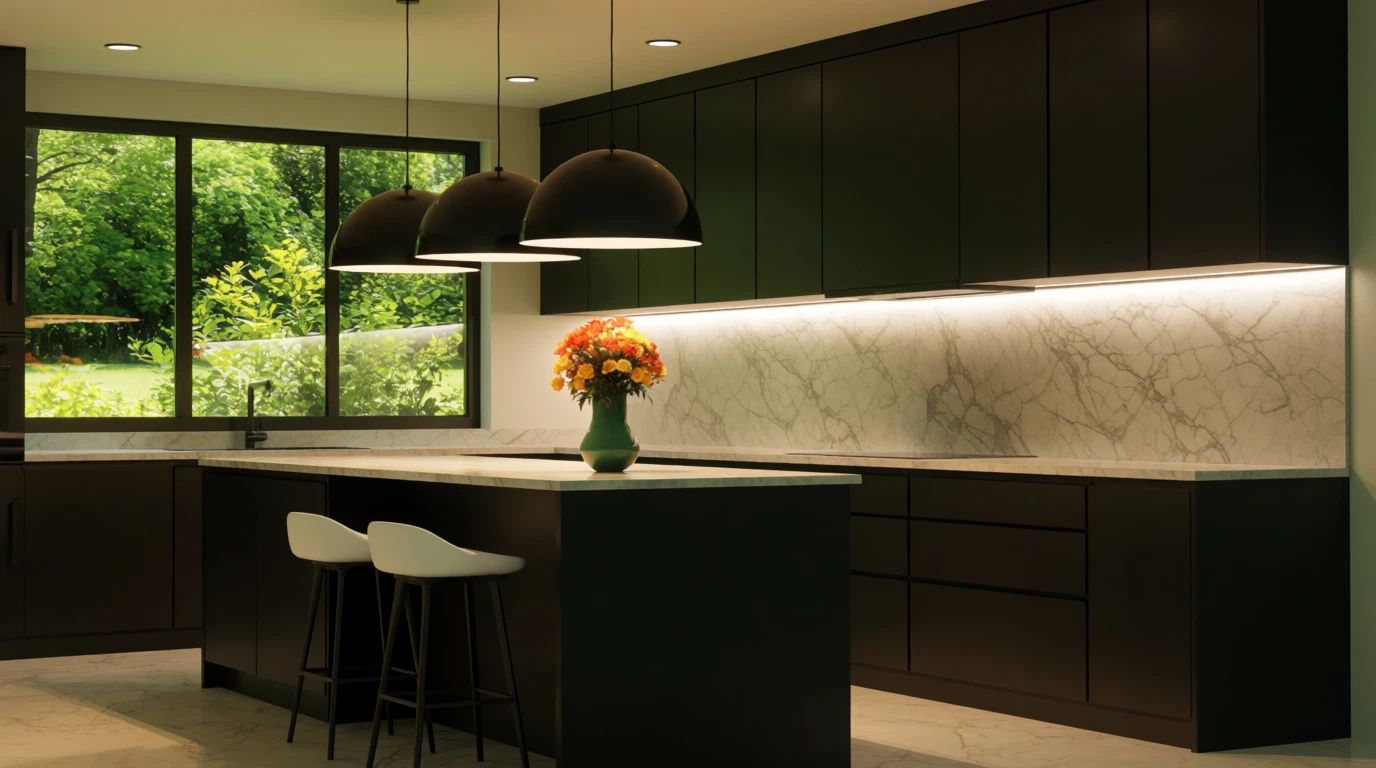how to decorate a dark kitchen