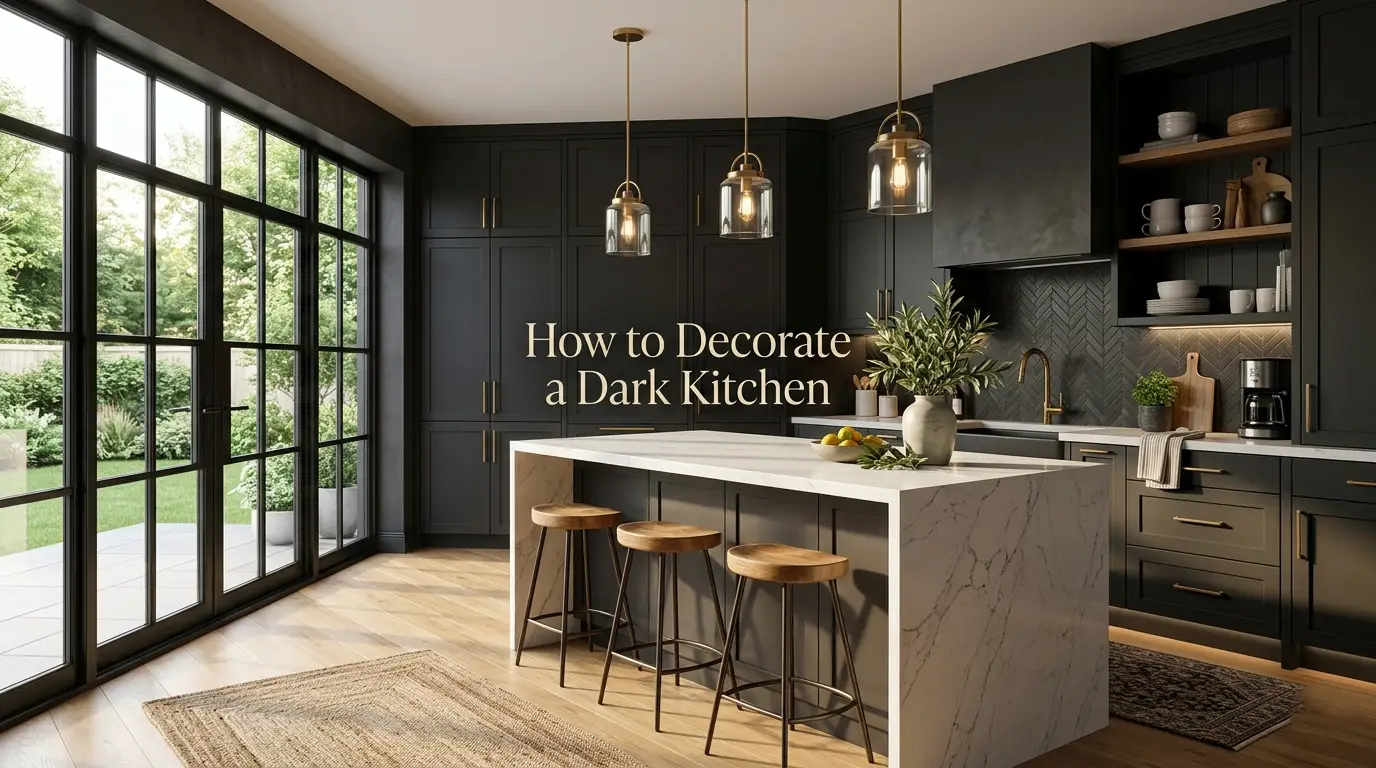 how to decorate a dark kitchen