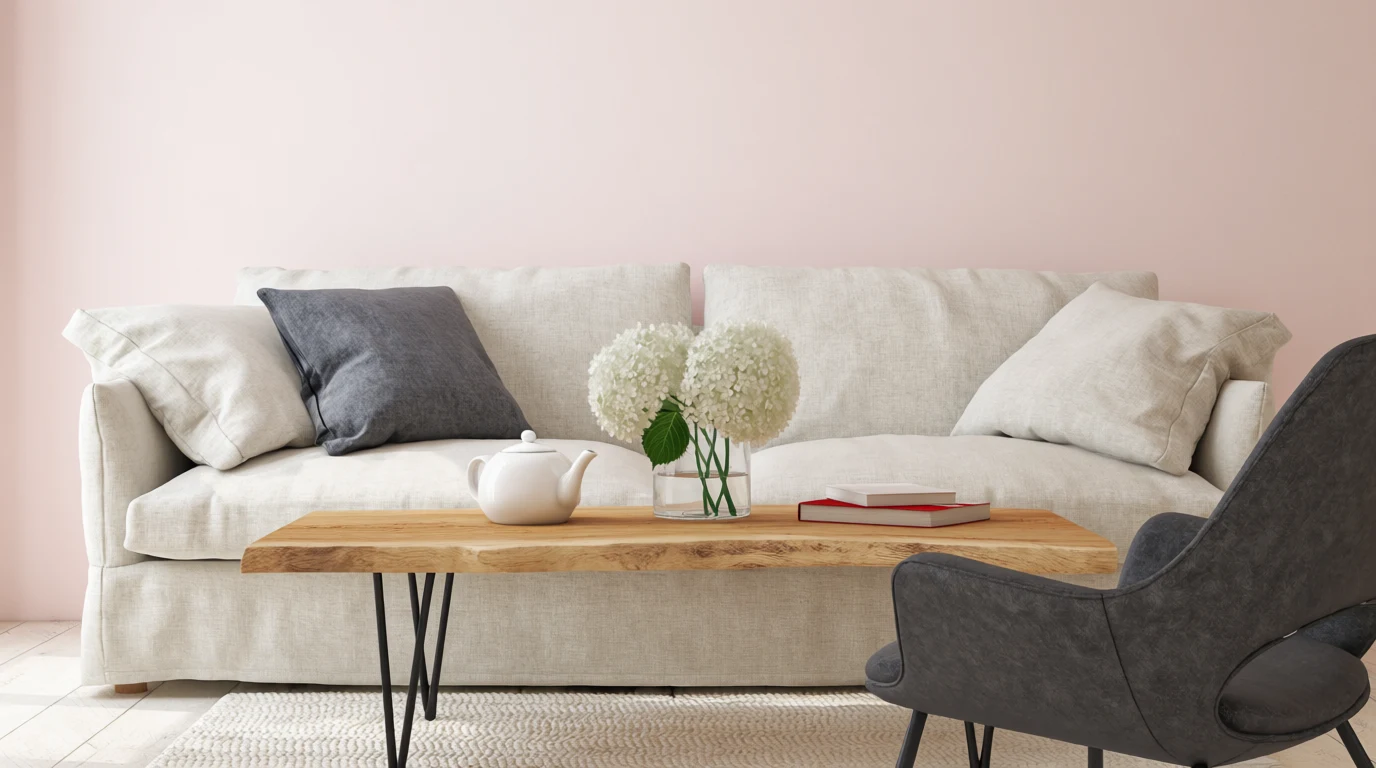 light pink walls living room