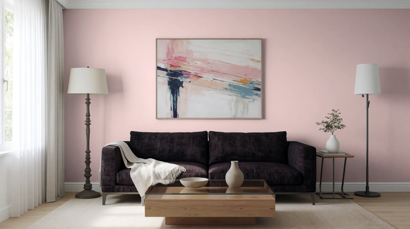 light pink walls living room