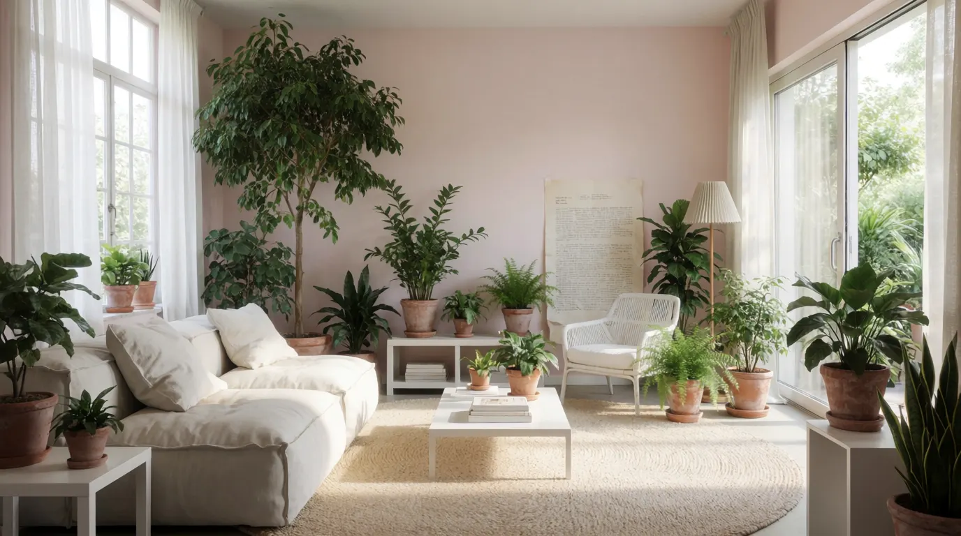 light pink walls living room