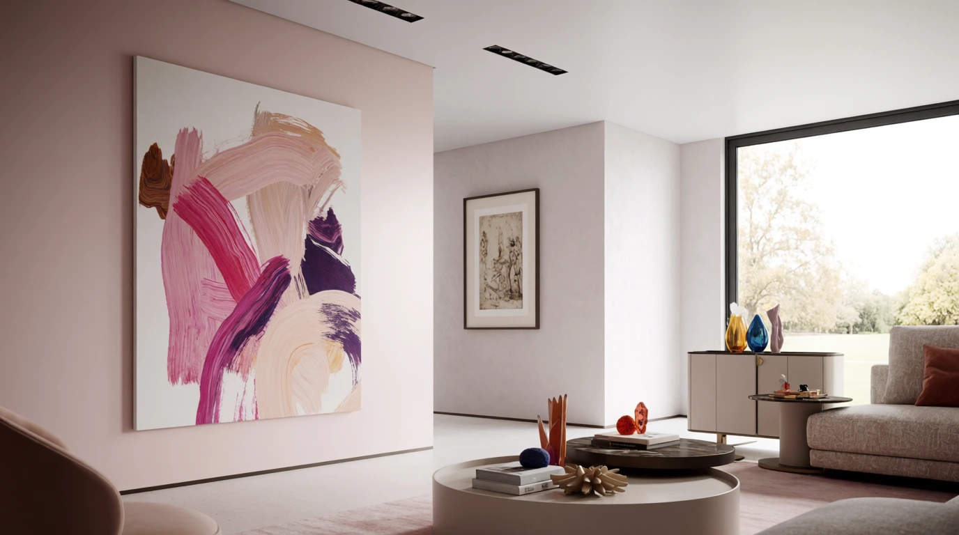 light pink walls living room