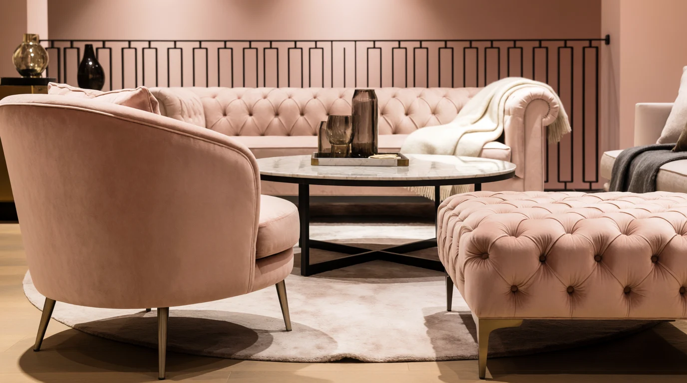 light pink walls living room