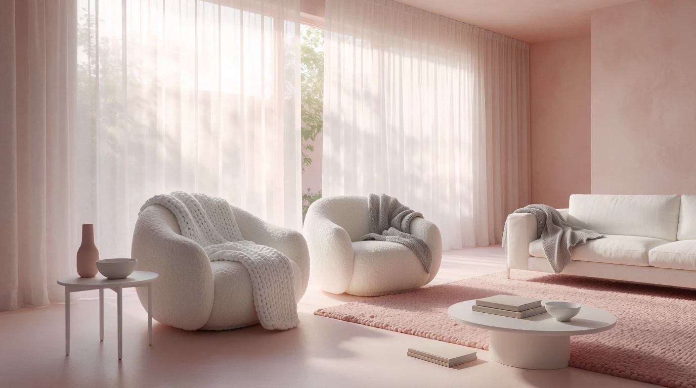 light pink walls living room