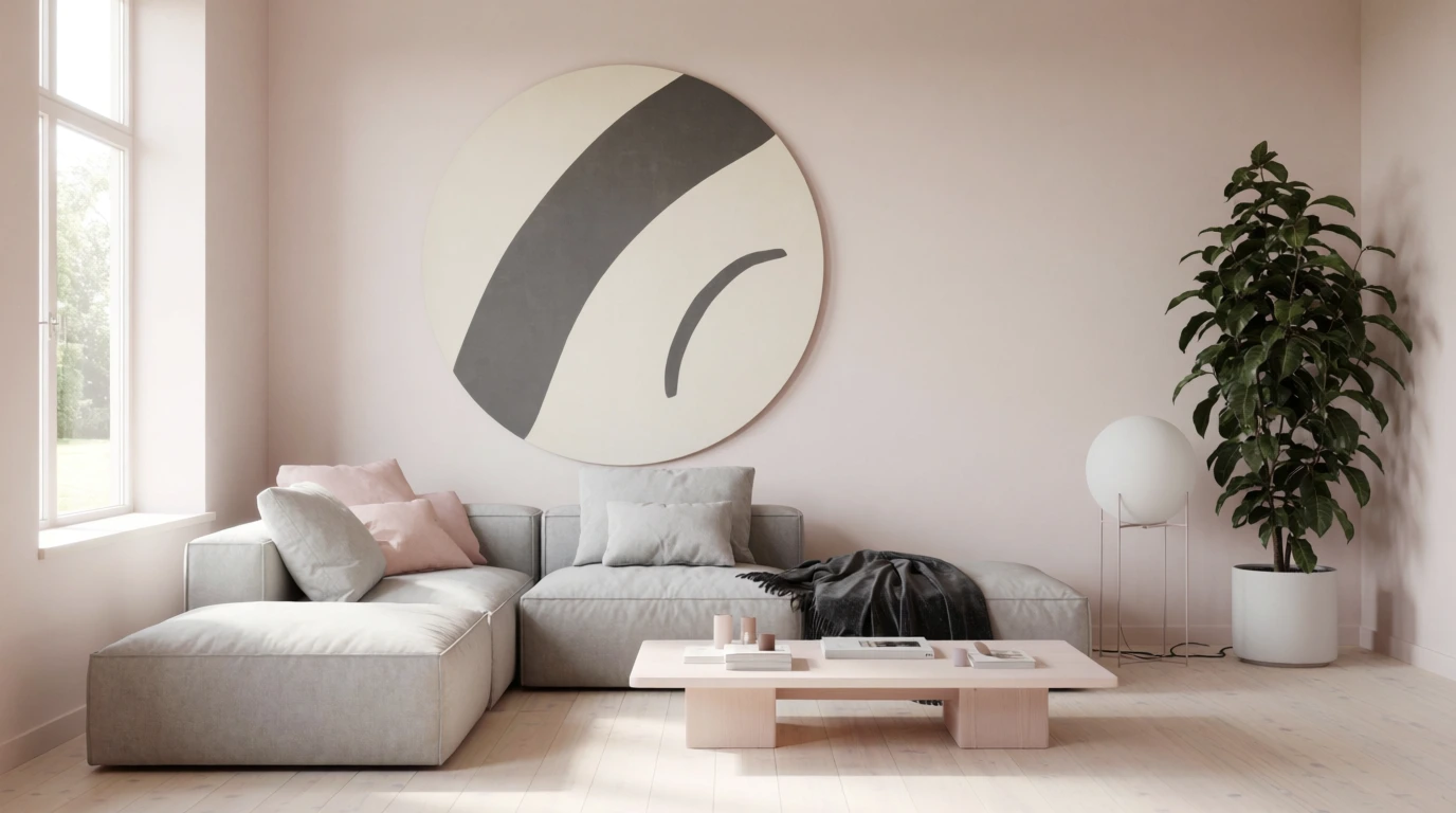 light pink walls living room