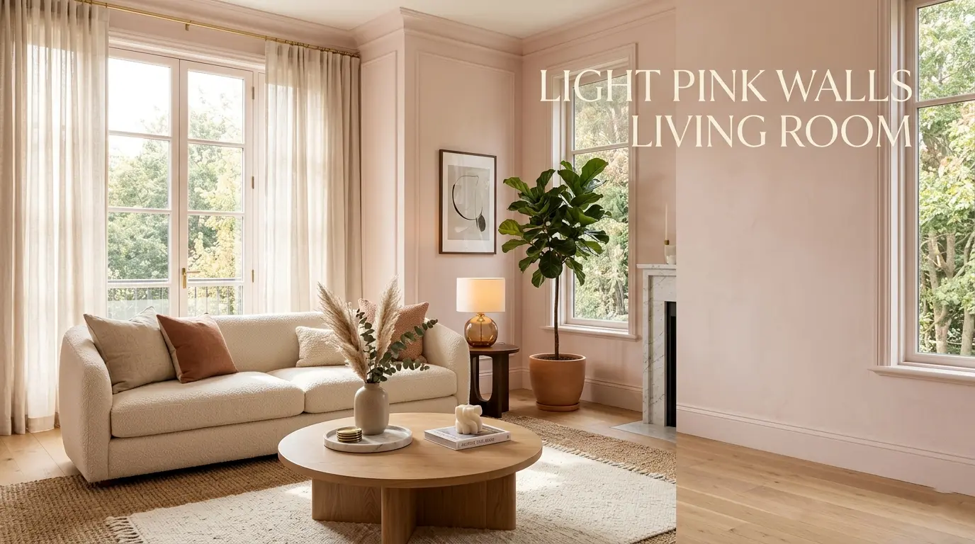 light pink walls living room