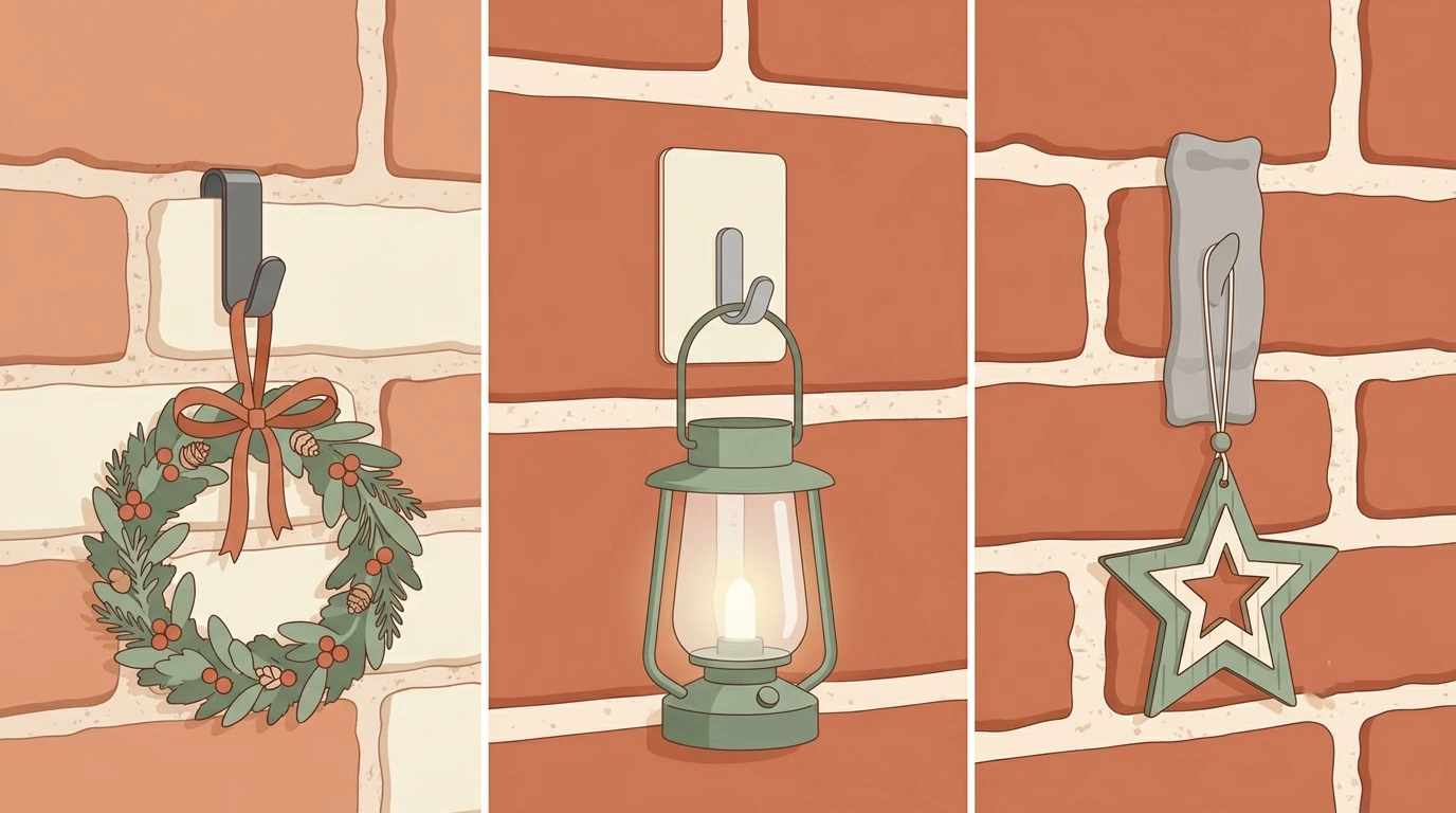 how to hang outdoor decor on brick
