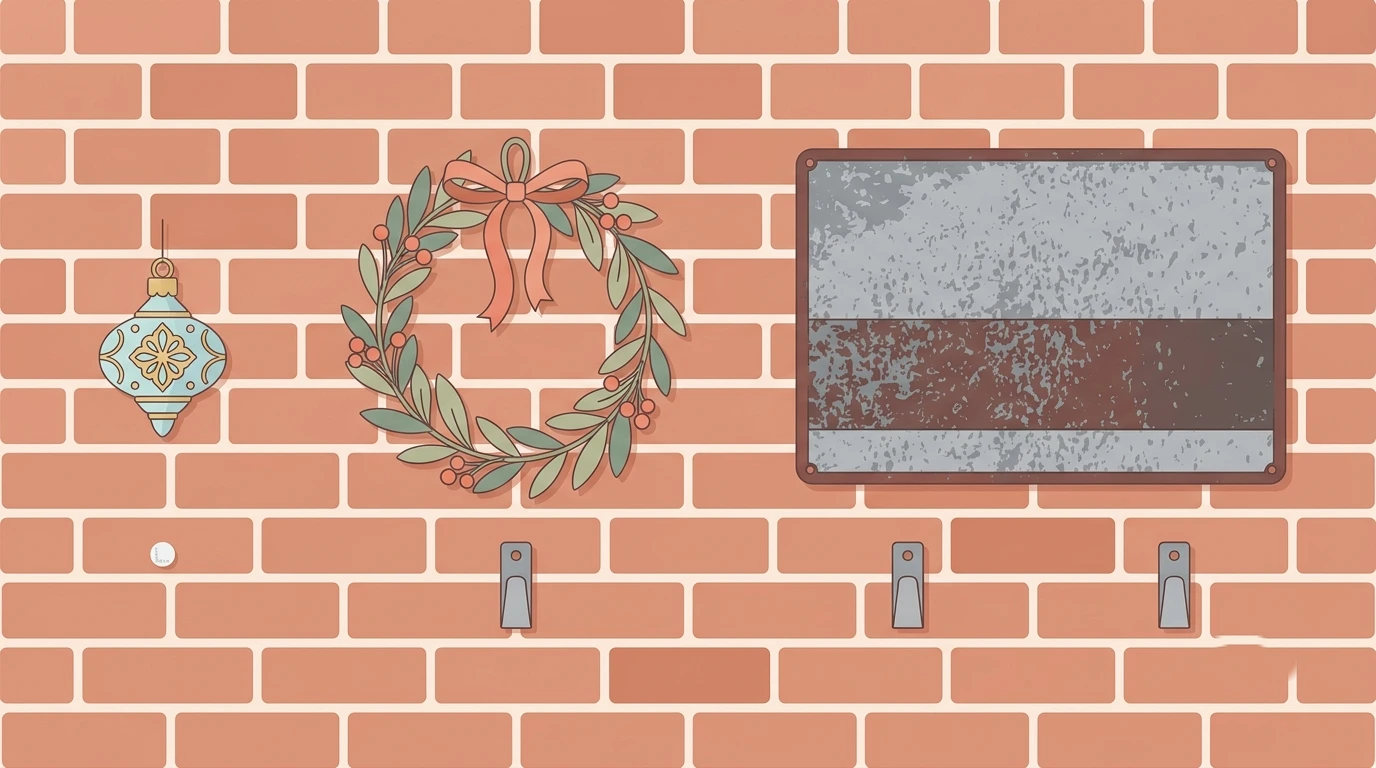 how to hang outdoor decor on brick