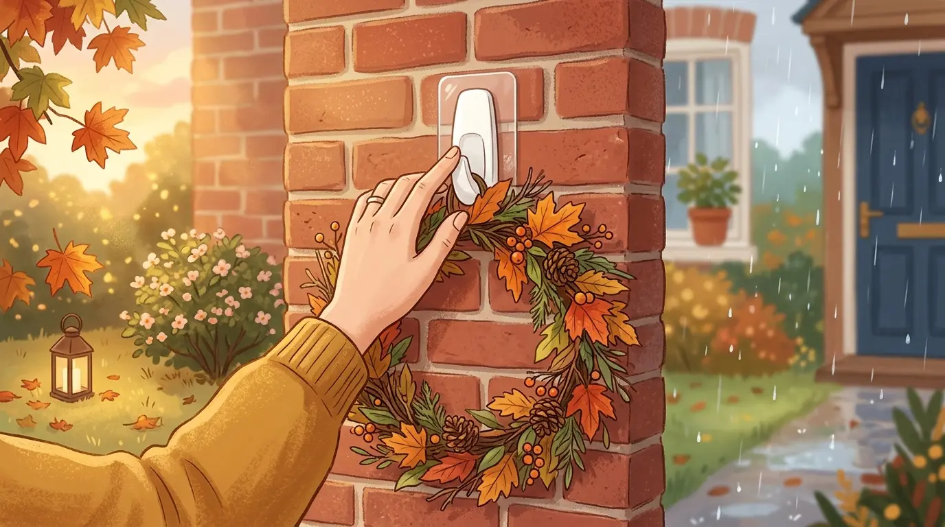 how to hang outdoor decor on brick