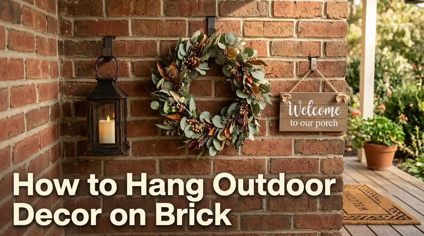 how to hang outdoor decor on brick